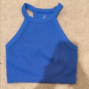 Aerie cropped halter neck ribbed athletic tank top
